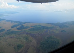We are arriving on the Mosquito Coast-this is the Caratasca Lagoon  we will cross this to get into the Kruta River